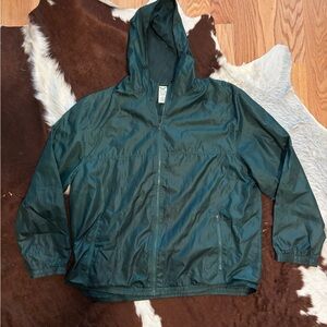 Faded Glory 2XL Green Hooded Windbreaker Jacket